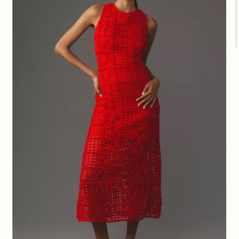Endless Rose Elegant Red Lace Dress